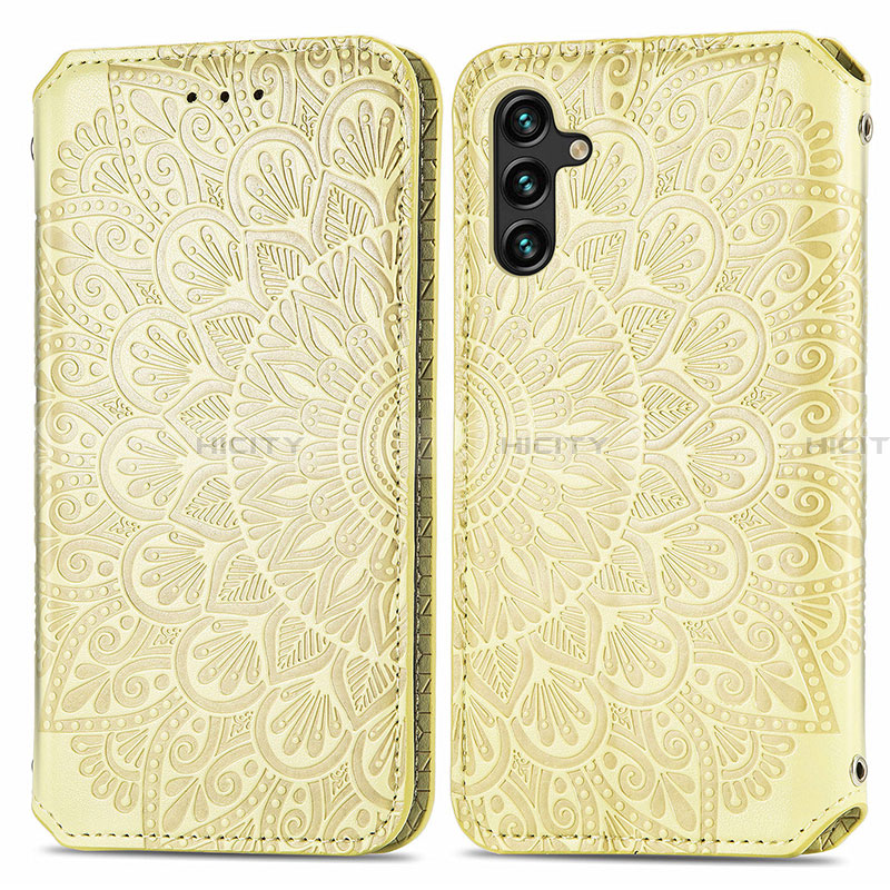 Funda de Cuero Cartera con Soporte Patron de Moda Carcasa S01D para Samsung Galaxy A13 5G Oro