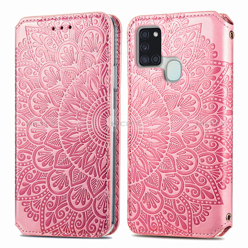 Funda de Cuero Cartera con Soporte Patron de Moda Carcasa S01D para Samsung Galaxy A21s