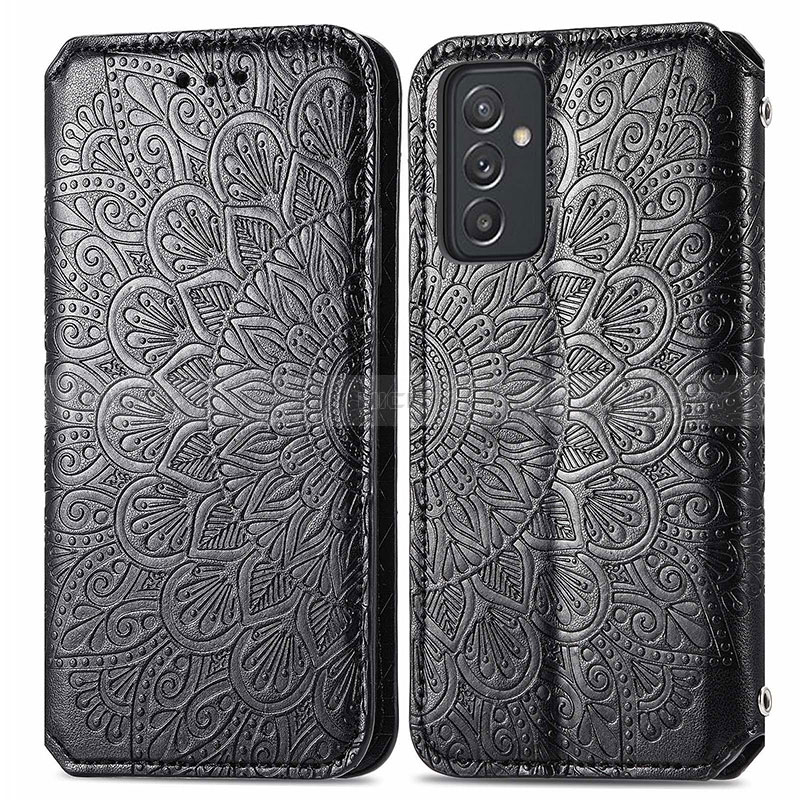 Funda de Cuero Cartera con Soporte Patron de Moda Carcasa S01D para Samsung Galaxy A35 5G Negro