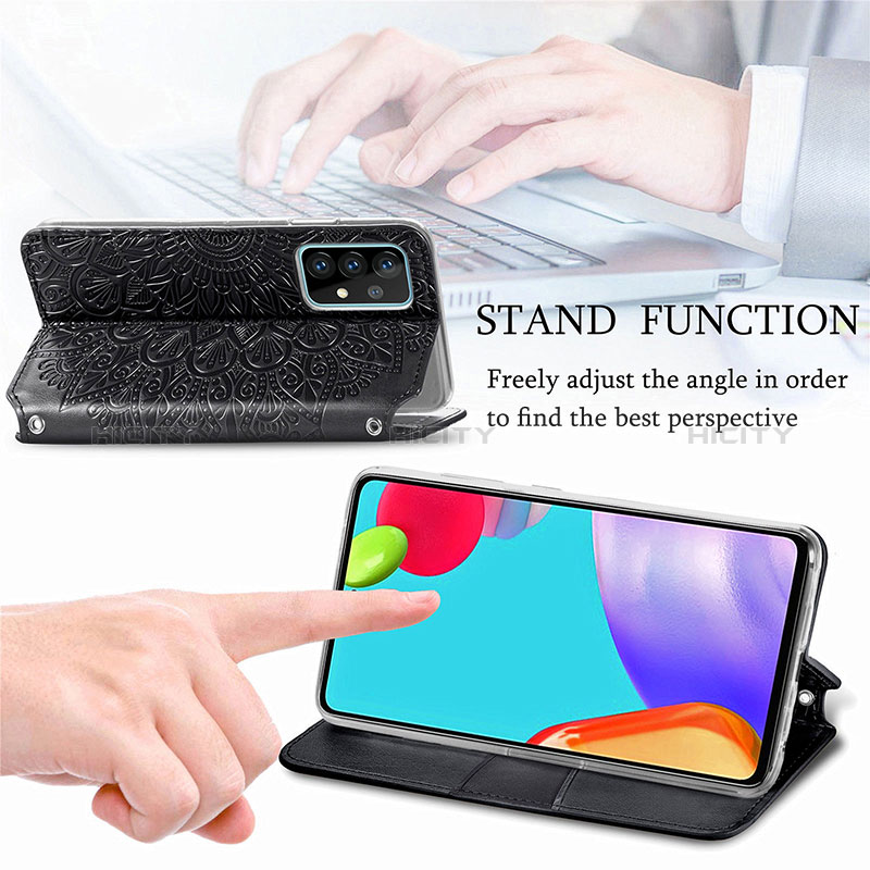 Funda de Cuero Cartera con Soporte Patron de Moda Carcasa S01D para Samsung Galaxy A52s 5G