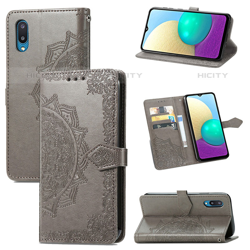 Funda de Cuero Cartera con Soporte Patron de Moda Carcasa S01D para Samsung Galaxy M02