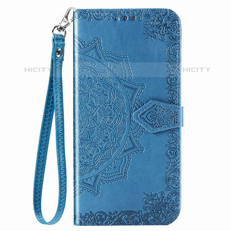 Funda de Cuero Cartera con Soporte Patron de Moda Carcasa S01D para Samsung Galaxy M02 Azul