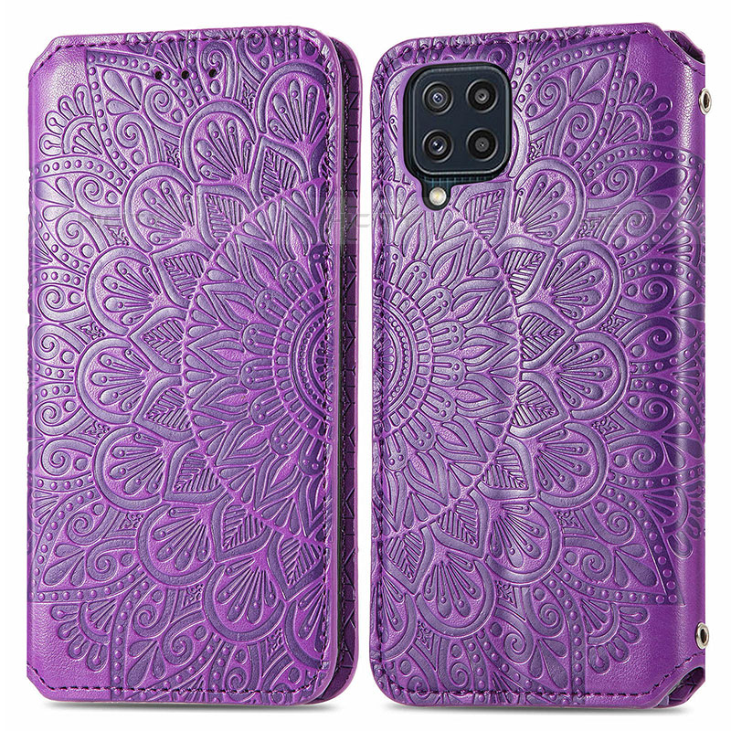 Funda de Cuero Cartera con Soporte Patron de Moda Carcasa S01D para Samsung Galaxy M32 4G