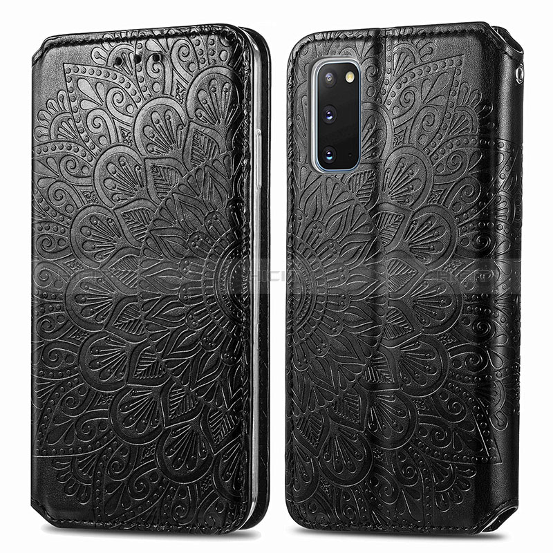 Funda de Cuero Cartera con Soporte Patron de Moda Carcasa S01D para Samsung Galaxy S20 5G Negro