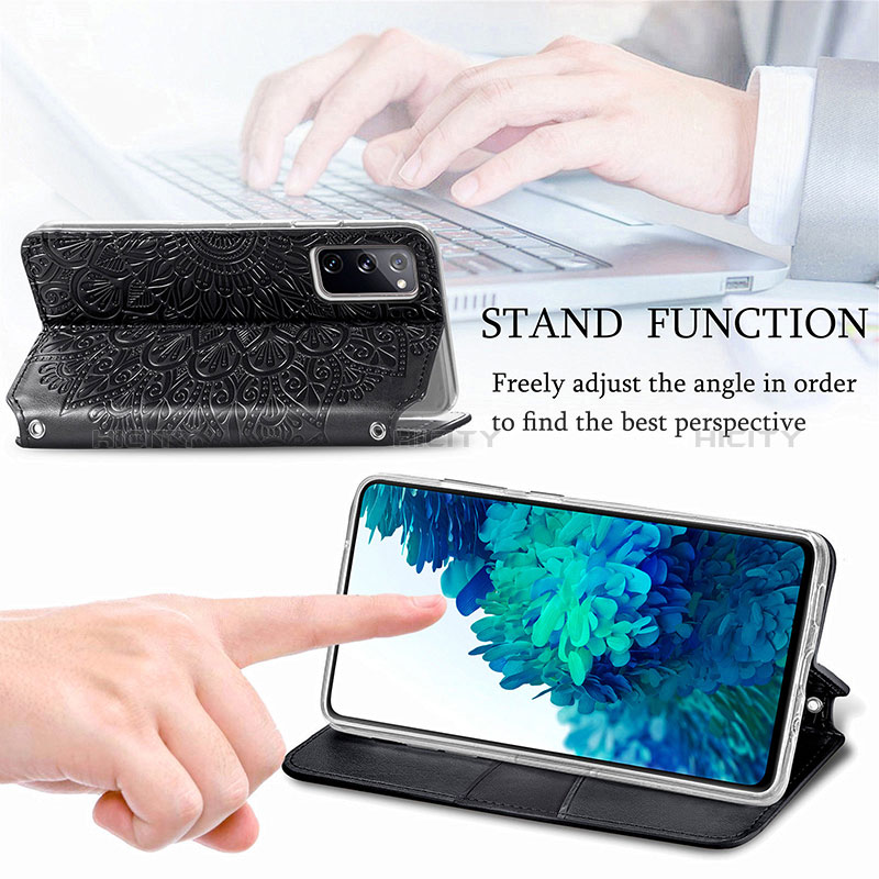 Funda de Cuero Cartera con Soporte Patron de Moda Carcasa S01D para Samsung Galaxy S20 FE 4G