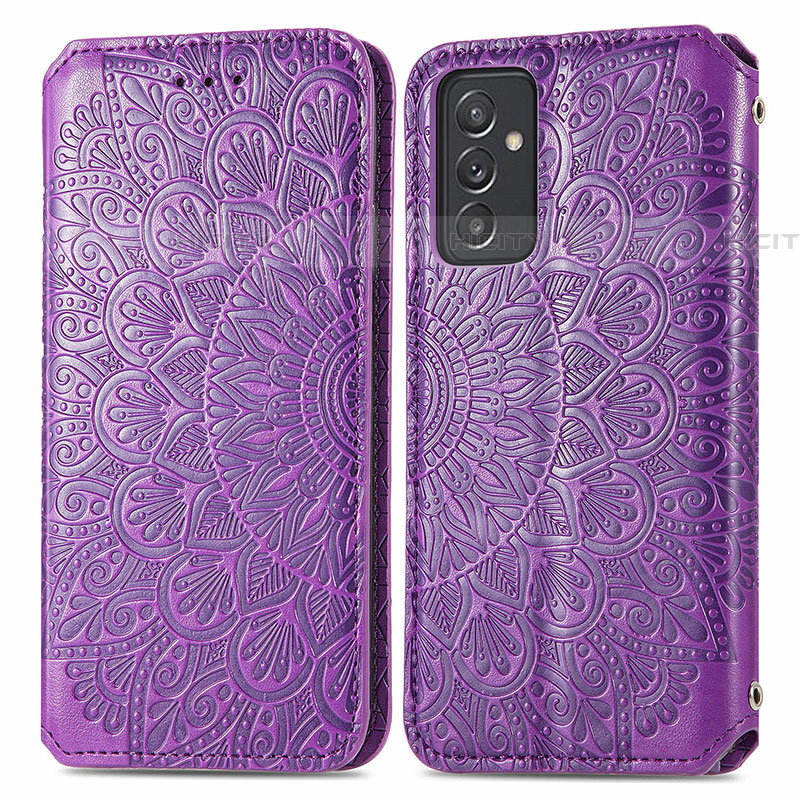 Funda de Cuero Cartera con Soporte Patron de Moda Carcasa S01D para Samsung Galaxy S23 FE 5G Morado