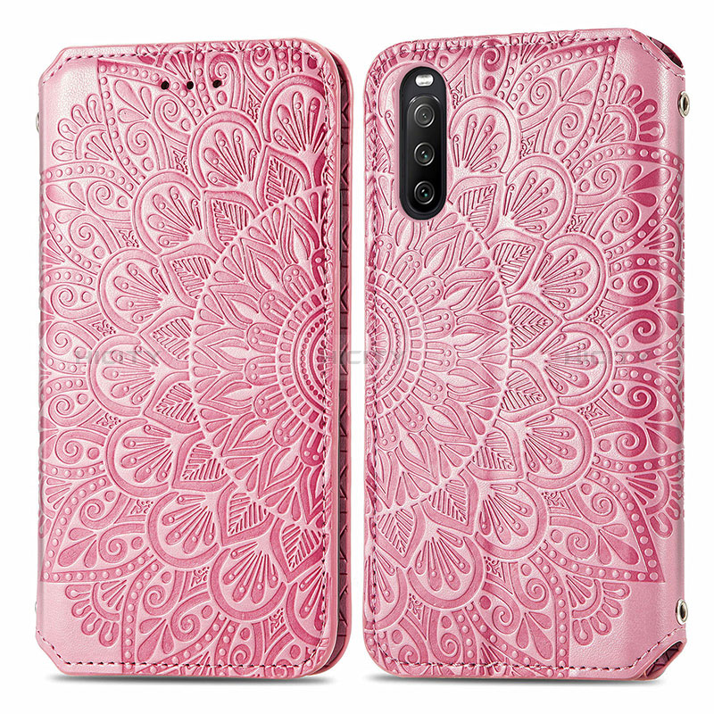 Funda de Cuero Cartera con Soporte Patron de Moda Carcasa S01D para Sony Xperia 10 III SOG04