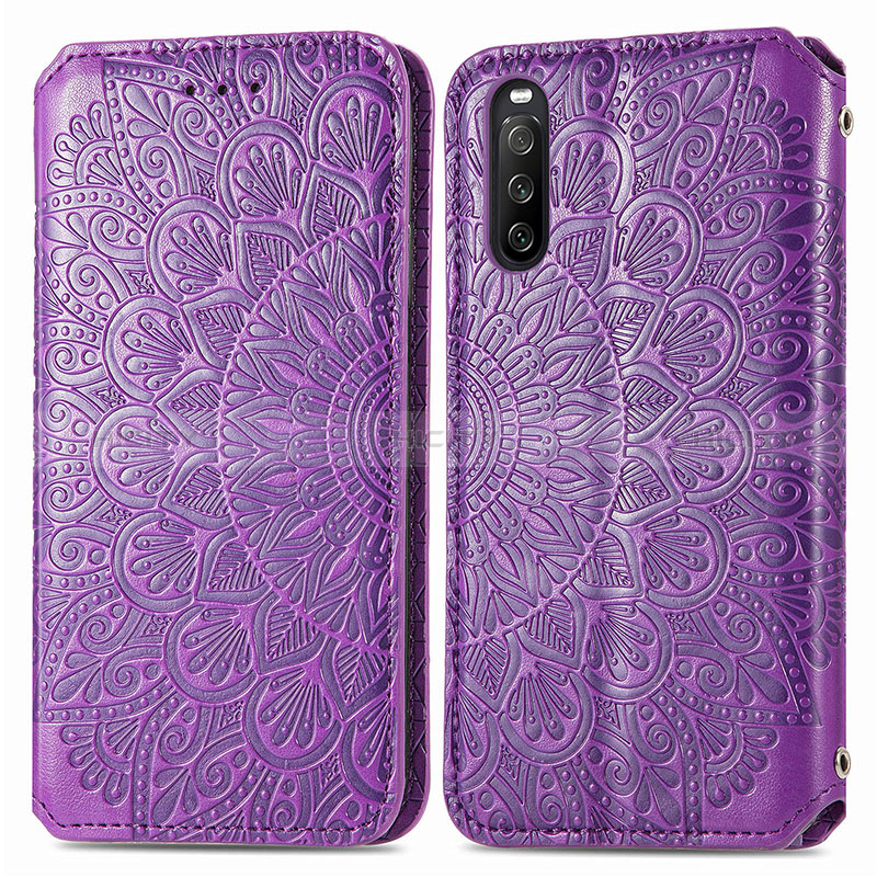 Funda de Cuero Cartera con Soporte Patron de Moda Carcasa S01D para Sony Xperia 10 III SOG04