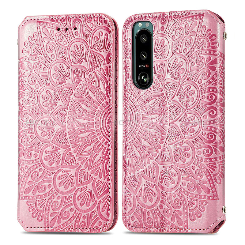 Funda de Cuero Cartera con Soporte Patron de Moda Carcasa S01D para Sony Xperia 5 III SO-53B