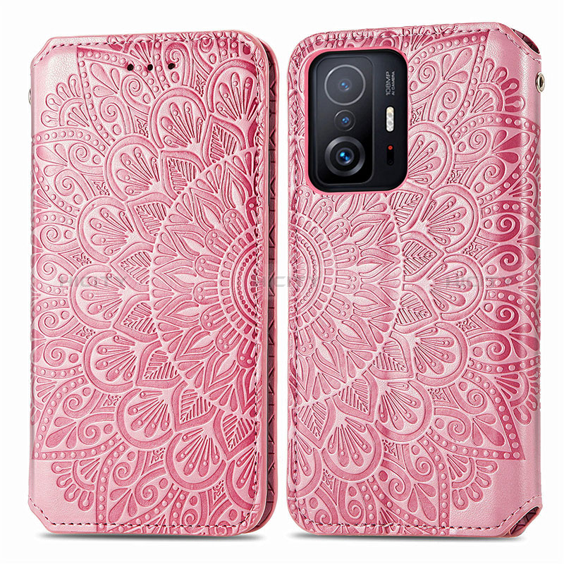 Funda de Cuero Cartera con Soporte Patron de Moda Carcasa S01D para Xiaomi Mi 11T Pro 5G Oro Rosa