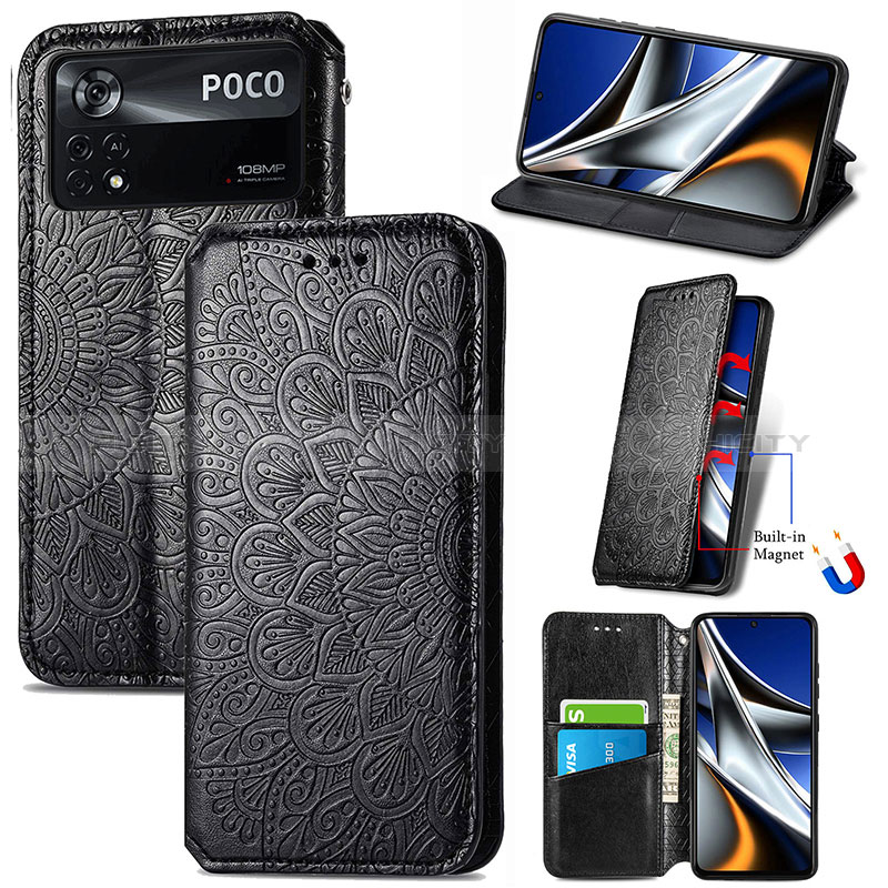 Funda de Cuero Cartera con Soporte Patron de Moda Carcasa S01D para Xiaomi Poco X4 Pro 5G