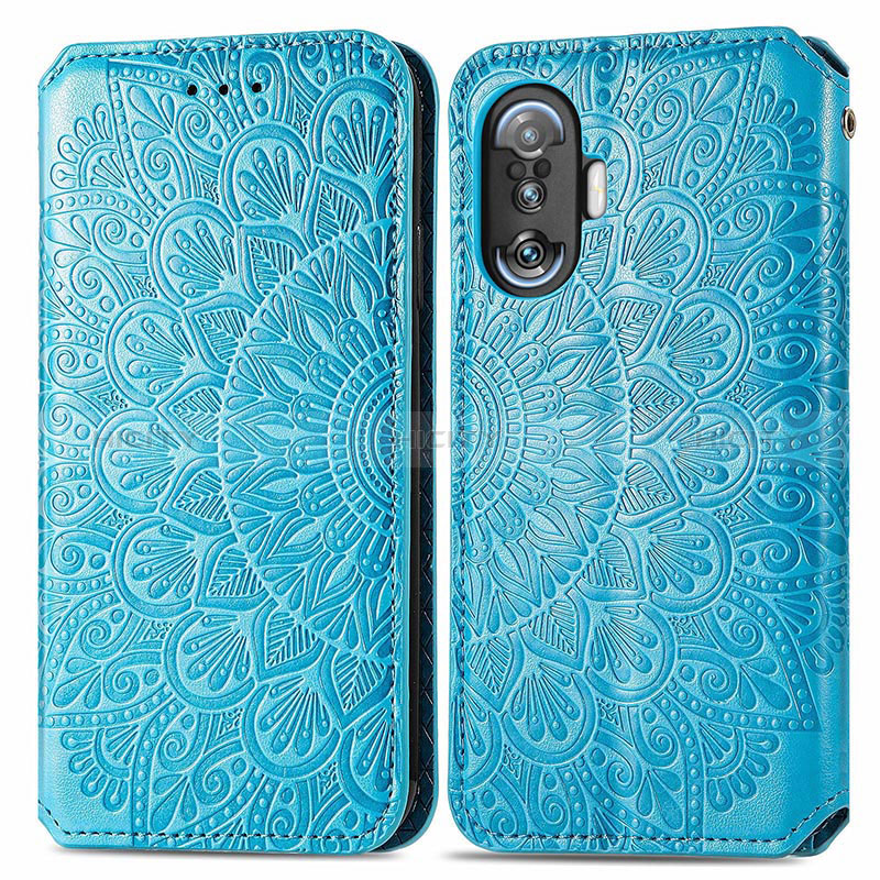 Funda de Cuero Cartera con Soporte Patron de Moda Carcasa S01D para Xiaomi Redmi K50 Gaming AMG F1 5G Azul