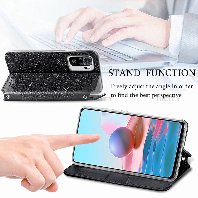 Funda de Cuero Cartera con Soporte Patron de Moda Carcasa S01D para Xiaomi Redmi Note 10 4G