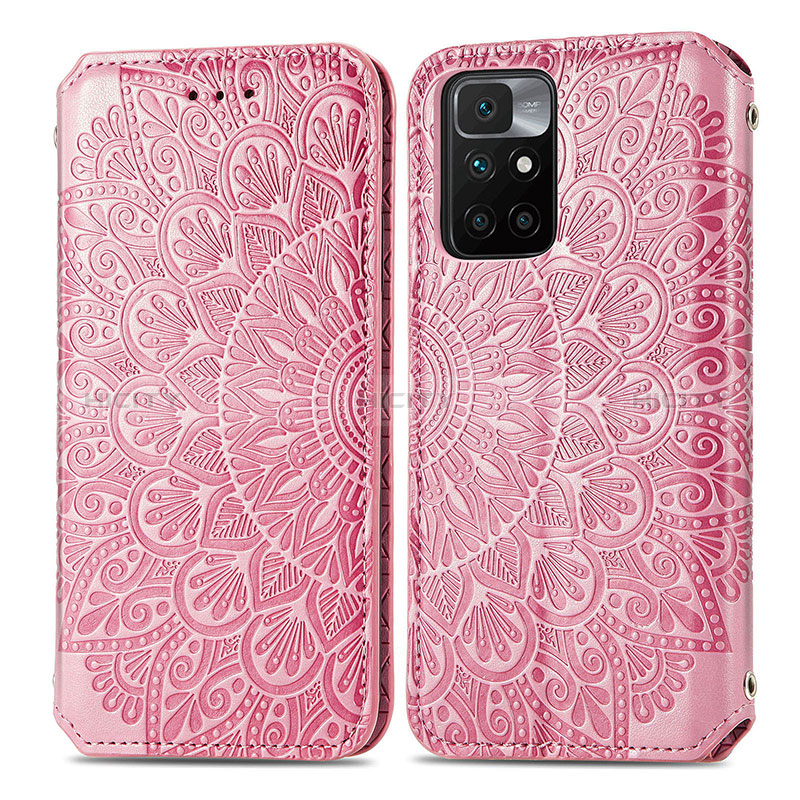 Funda de Cuero Cartera con Soporte Patron de Moda Carcasa S01D para Xiaomi Redmi Note 11 4G (2021) Oro Rosa