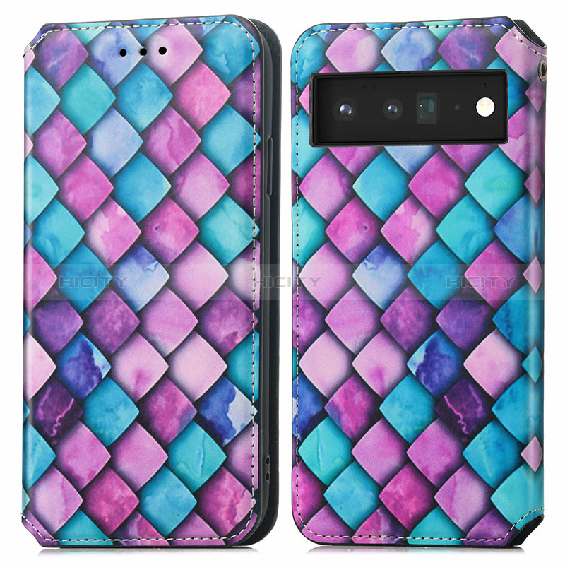 Funda de Cuero Cartera con Soporte Patron de Moda Carcasa S02D para Google Pixel 6 5G