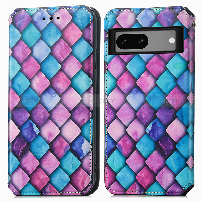 Funda de Cuero Cartera con Soporte Patron de Moda Carcasa S02D para Google Pixel 7 5G