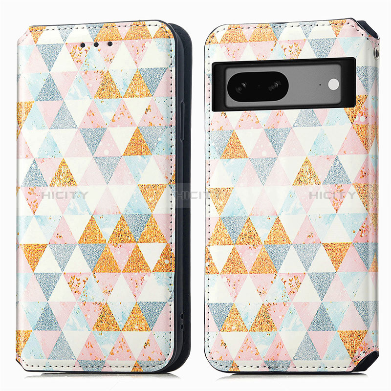 Funda de Cuero Cartera con Soporte Patron de Moda Carcasa S02D para Google Pixel 7 5G