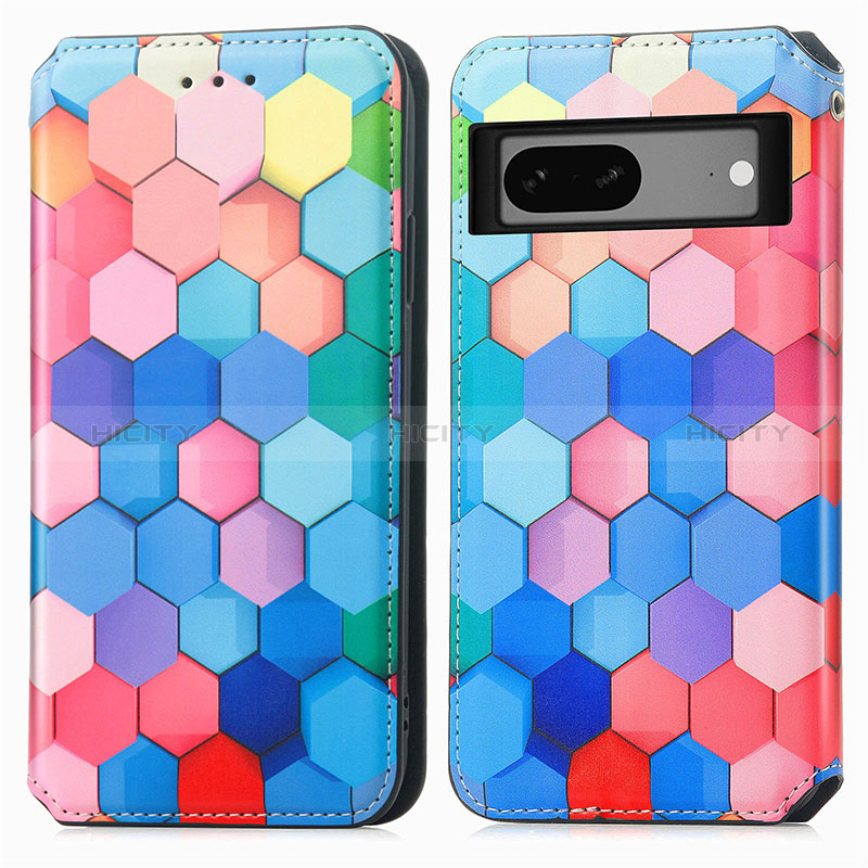 Funda de Cuero Cartera con Soporte Patron de Moda Carcasa S02D para Google Pixel 7 5G