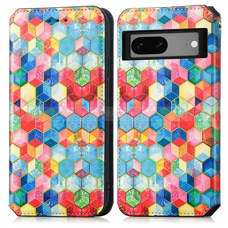 Funda de Cuero Cartera con Soporte Patron de Moda Carcasa S02D para Google Pixel 7a 5G