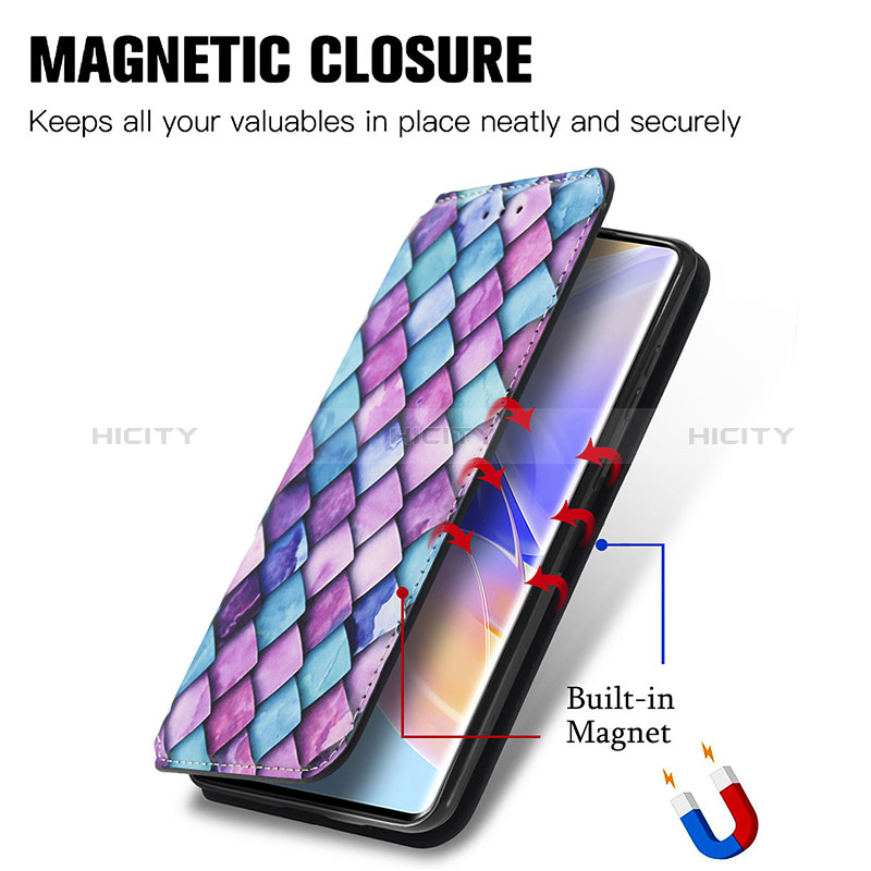 Funda de Cuero Cartera con Soporte Patron de Moda Carcasa S02D para Huawei Honor 60 SE 5G