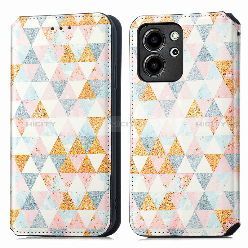 Funda de Cuero Cartera con Soporte Patron de Moda Carcasa S02D para Huawei Honor 80 SE 5G