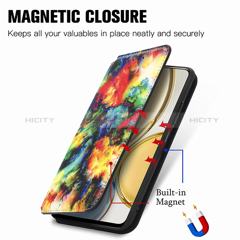 Funda de Cuero Cartera con Soporte Patron de Moda Carcasa S02D para Huawei Honor Magic4 Lite 5G