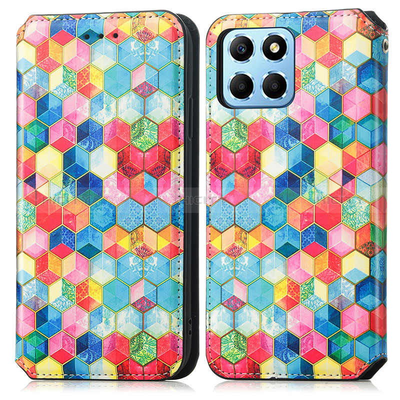 Funda de Cuero Cartera con Soporte Patron de Moda Carcasa S02D para Huawei Honor X6 5G