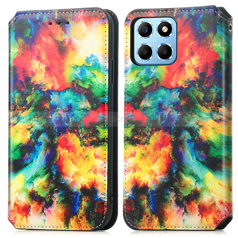 Funda de Cuero Cartera con Soporte Patron de Moda Carcasa S02D para Huawei Honor X6 5G Multicolor