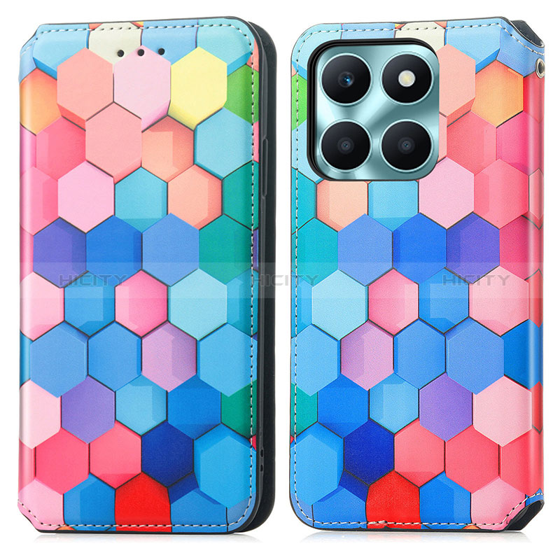 Funda de Cuero Cartera con Soporte Patron de Moda Carcasa S02D para Huawei Honor X6a