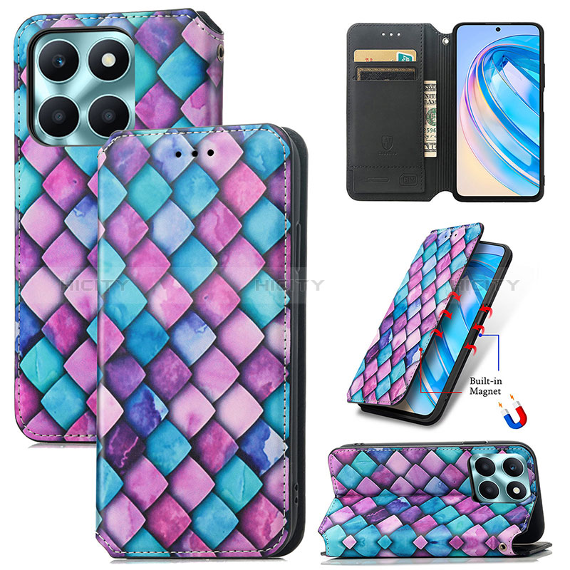 Funda de Cuero Cartera con Soporte Patron de Moda Carcasa S02D para Huawei Honor X6a