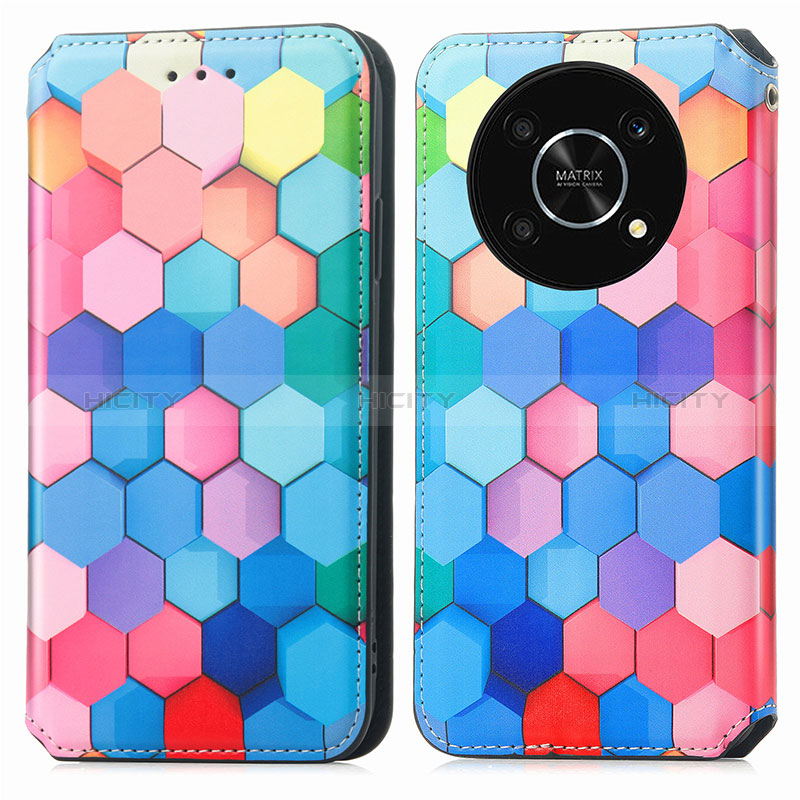 Funda de Cuero Cartera con Soporte Patron de Moda Carcasa S02D para Huawei Honor X9 5G