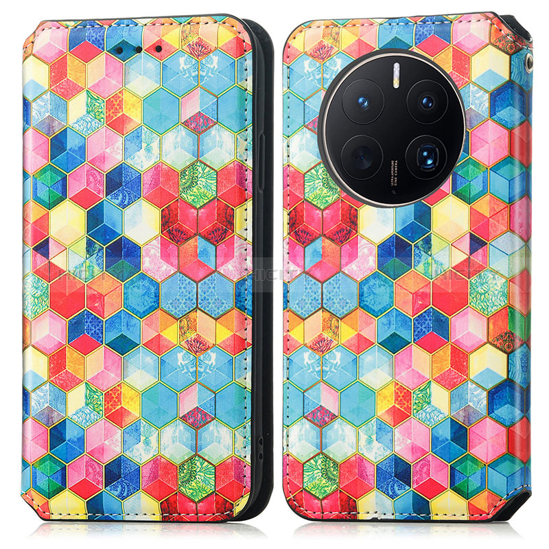 Funda de Cuero Cartera con Soporte Patron de Moda Carcasa S02D para Huawei Mate 50 Pro