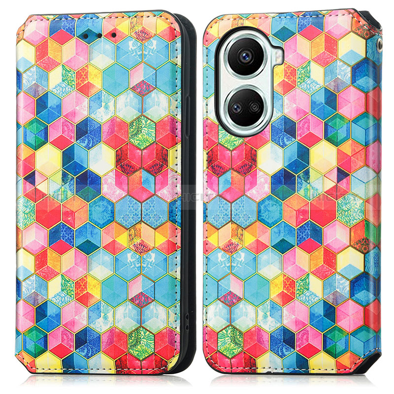 Funda de Cuero Cartera con Soporte Patron de Moda Carcasa S02D para Huawei Nova 10 SE