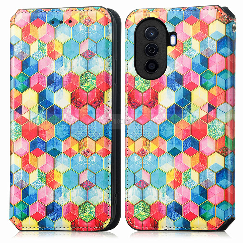 Funda de Cuero Cartera con Soporte Patron de Moda Carcasa S02D para Huawei Nova Y70