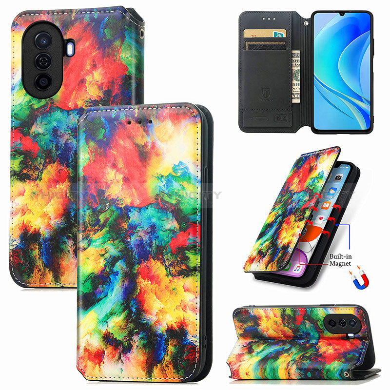 Funda de Cuero Cartera con Soporte Patron de Moda Carcasa S02D para Huawei Nova Y70