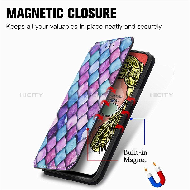 Funda de Cuero Cartera con Soporte Patron de Moda Carcasa S02D para Huawei P Smart Z (2019)