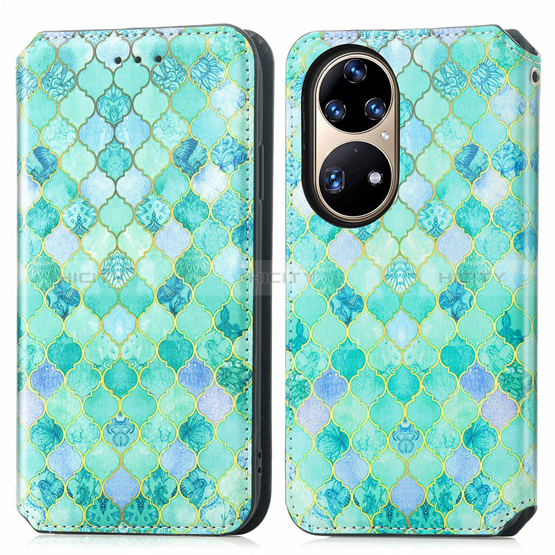 Funda de Cuero Cartera con Soporte Patron de Moda Carcasa S02D para Huawei P50e