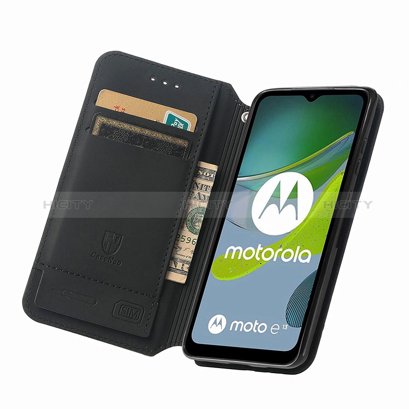 Funda de Cuero Cartera con Soporte Patron de Moda Carcasa S02D para Motorola Moto E13