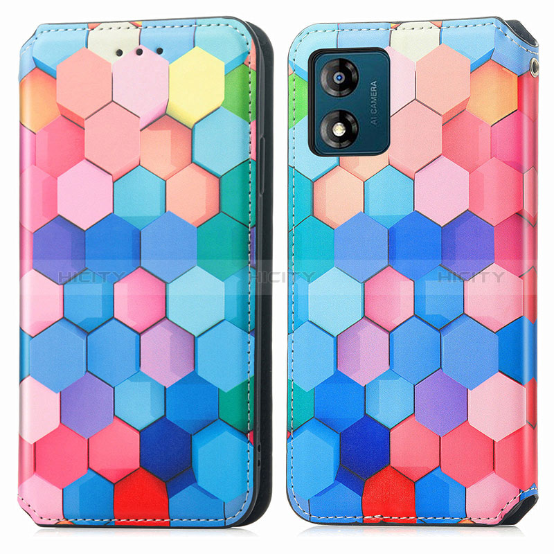 Funda de Cuero Cartera con Soporte Patron de Moda Carcasa S02D para Motorola Moto E13 Vistoso