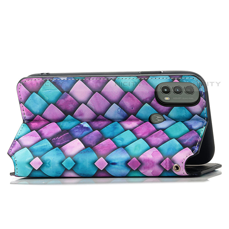 Funda de Cuero Cartera con Soporte Patron de Moda Carcasa S02D para Motorola Moto E30