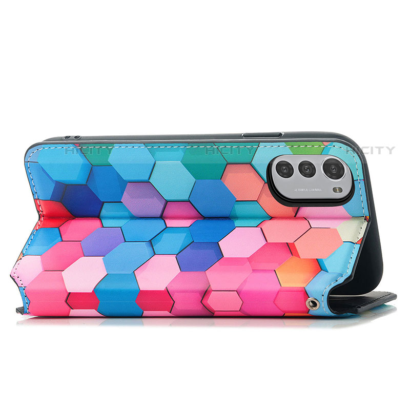 Funda de Cuero Cartera con Soporte Patron de Moda Carcasa S02D para Motorola Moto E32