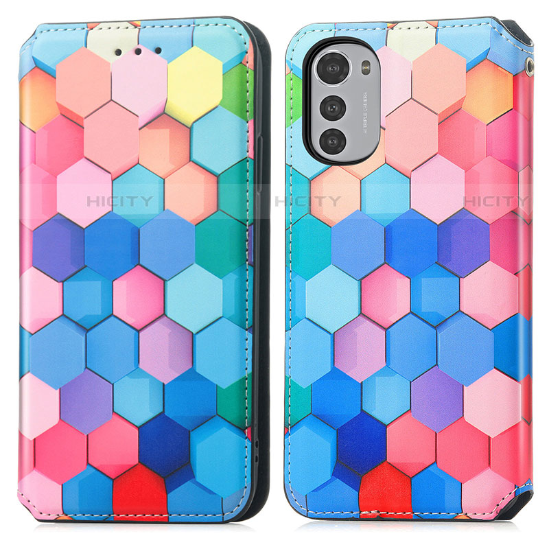 Funda de Cuero Cartera con Soporte Patron de Moda Carcasa S02D para Motorola Moto E32s Vistoso