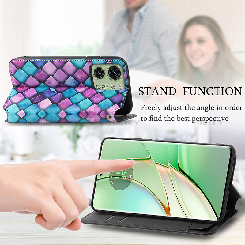 Funda de Cuero Cartera con Soporte Patron de Moda Carcasa S02D para Motorola Moto Edge (2023) 5G