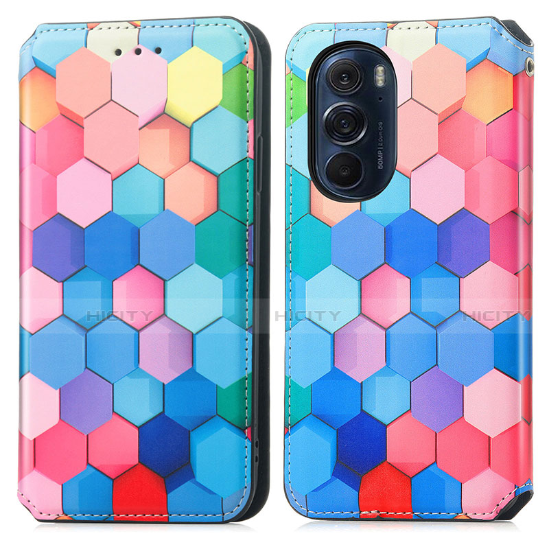 Funda de Cuero Cartera con Soporte Patron de Moda Carcasa S02D para Motorola Moto Edge 30 Pro 5G Vistoso