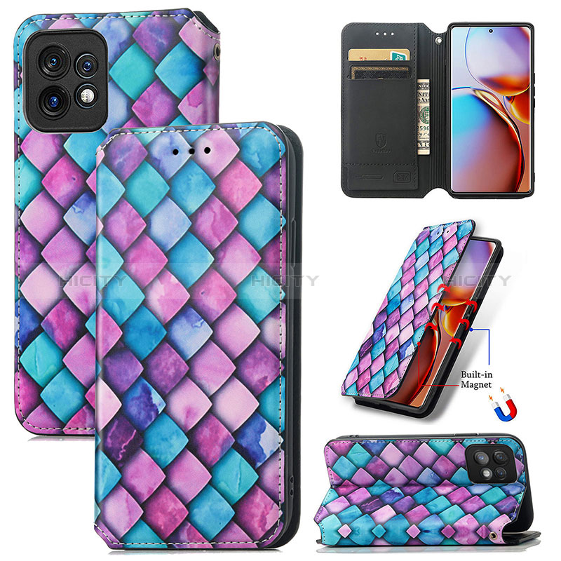 Funda de Cuero Cartera con Soporte Patron de Moda Carcasa S02D para Motorola Moto Edge 40 Pro 5G