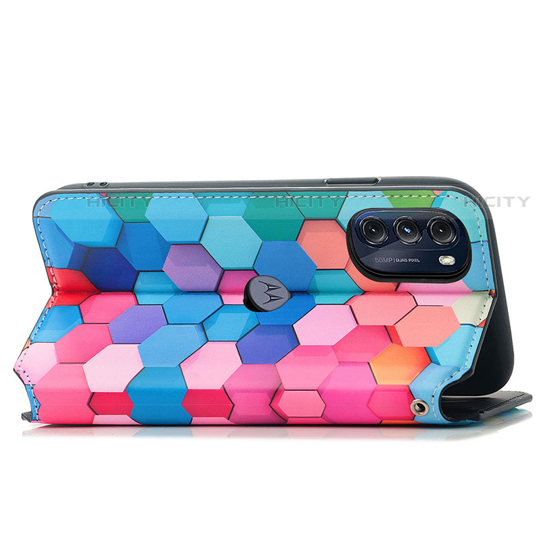 Funda de Cuero Cartera con Soporte Patron de Moda Carcasa S02D para Motorola Moto G 5G (2022)