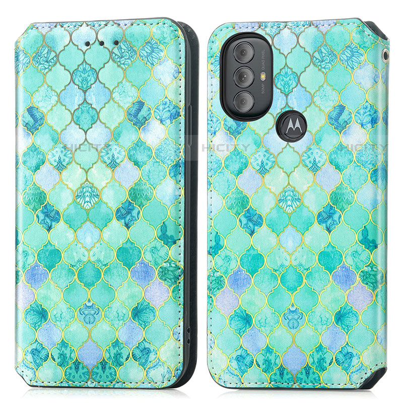 Funda de Cuero Cartera con Soporte Patron de Moda Carcasa S02D para Motorola Moto G Play (2023)