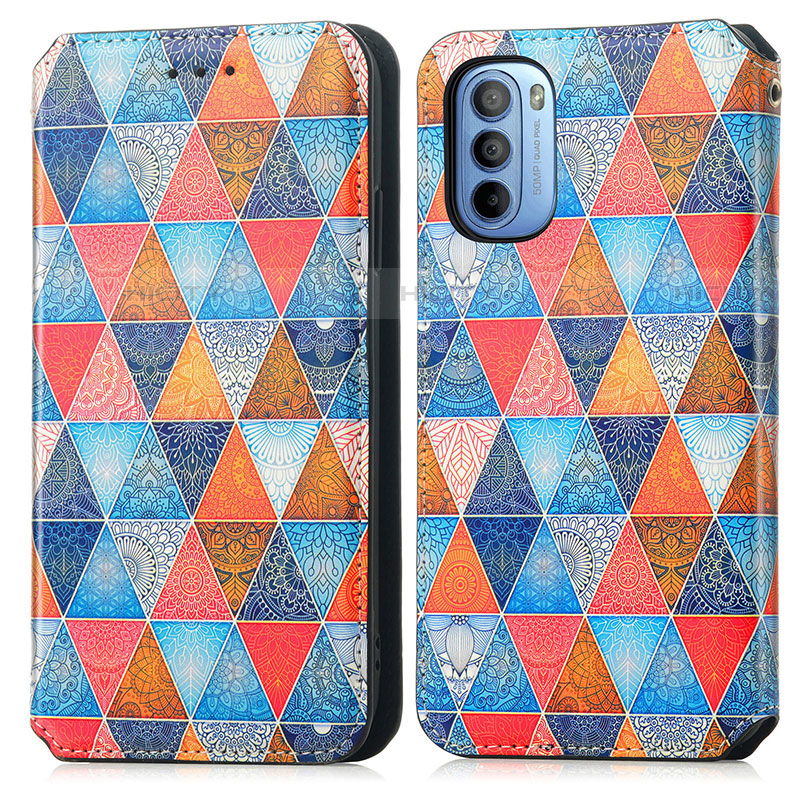 Funda de Cuero Cartera con Soporte Patron de Moda Carcasa S02D para Motorola Moto G31