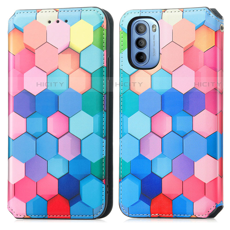 Funda de Cuero Cartera con Soporte Patron de Moda Carcasa S02D para Motorola Moto G31