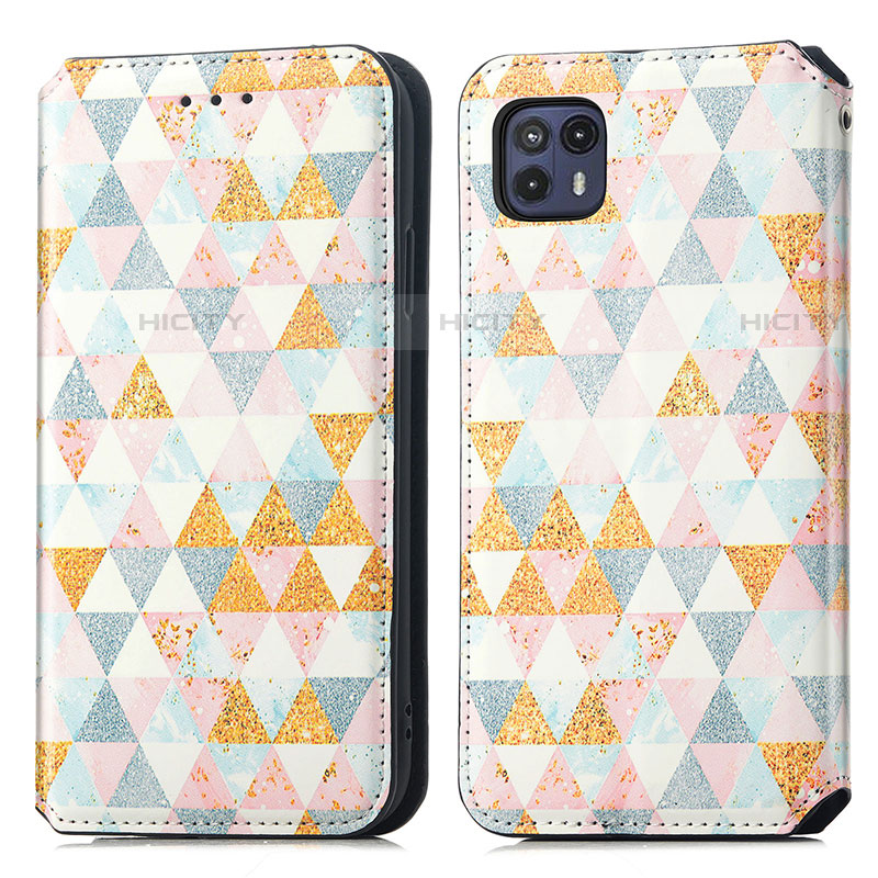 Funda de Cuero Cartera con Soporte Patron de Moda Carcasa S02D para Motorola Moto G50 5G Blanco